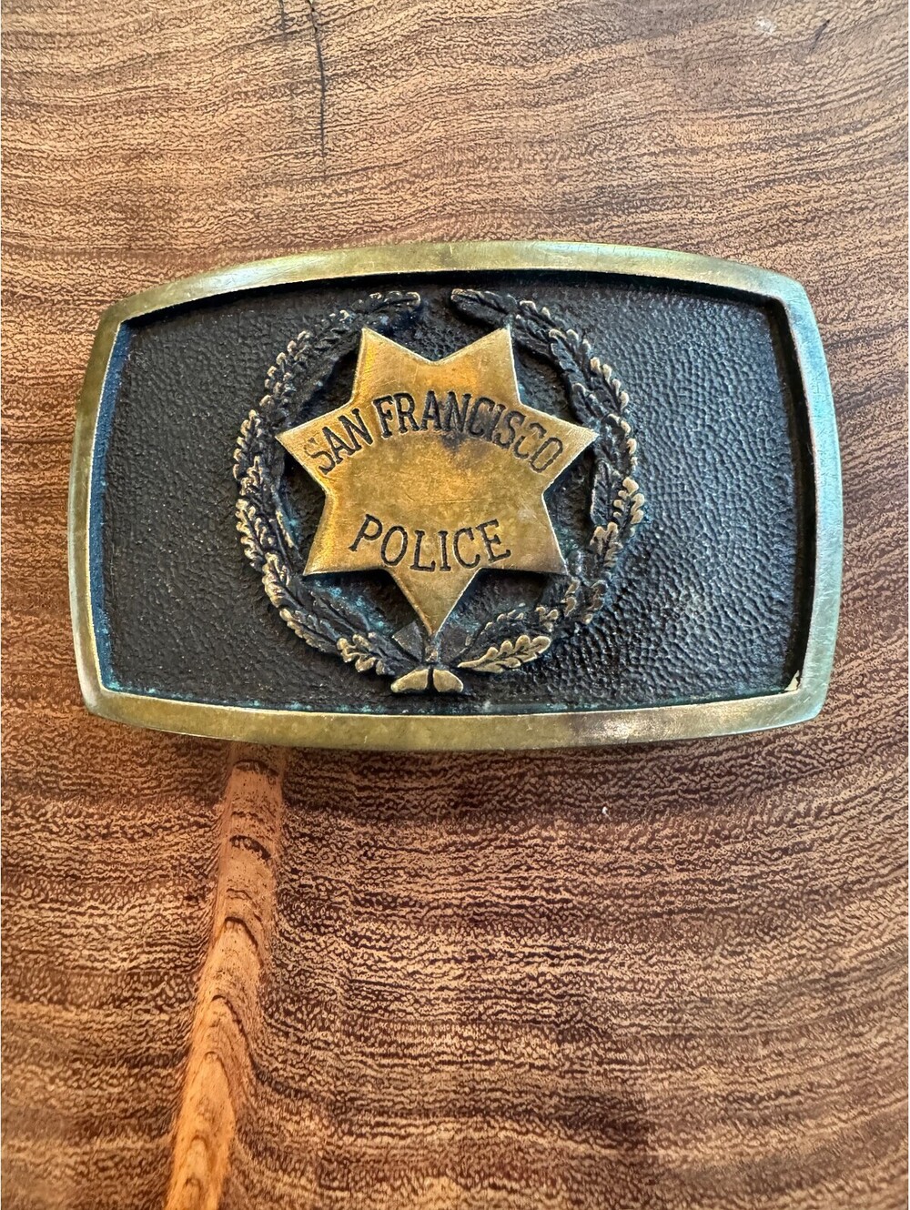 Vintage San Francisco Police Brass Belt Buckle SFPD 1970s Law Enforcement